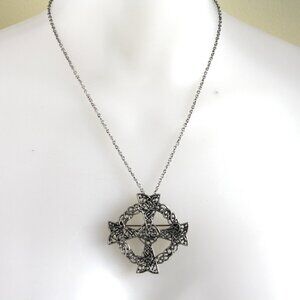 Vintage Celtic Cross Pendant Necklace or Brooch symbolic jewelry